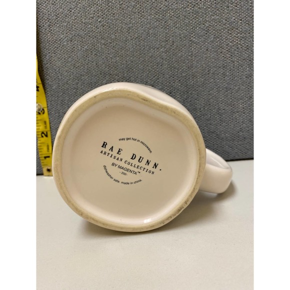 Rae Dunn Artisan Collection by Magenta Heart mug cream outside red inside heart - Picture 4 of 5